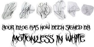 Black And White Signature Signatures Motionless In White Band Quotes Musical Band