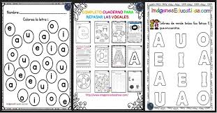 Completo Cuaderno Para Repasar Las Vocales Mas De 100 Actividades En 2020 Cuadernos Fichas Vocal E