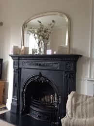 Beautiful Iron Fireplace With Over Mantle Mirror Above Edwardian Fireplace Vintage Fireplace Victorian Fireplace