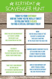 Birthday Scavenger Hunt For Adults Birthday Scavenger Hunt With Free Printables Scavenger Hunt Birthday Birthday Traditions Scavenger Hunt Party