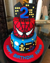 Spiderman Birthday Cake For 8 Year Old Boy 2 Tier Chocolate And Vanilla Spider Man Themed Cake A For A Special Birthday Boy For Inqui Spiderman Birthday Cake Superhero Birthday Cake Spiderman Cake
