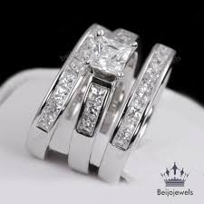 Pin On 3 Piece Bridal Engagement Ring Set