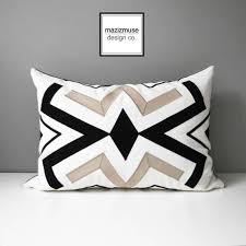 Black And White Geometric Outdoor Pillows Geometric Outdoor Pillow Cover Decorative Black Beige White Pillow Cover Modern Sunbrella Cushion Cover Mazizmuse Throw Pillows With Images Outdoor Pillow Covers Geometric Pillow Covers Outdoor Pillows