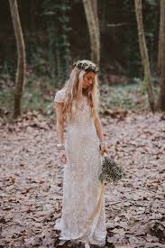 Bohemian Fall Wedding Ideas Boho Lace Wedding Dress Flower Crown And Relaxed Green Boho Wedding Dress Lace Wedding Dresses Unique Bohemian Wedding Dress Lace