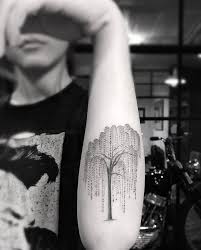 Filigrane Tattoo Motive Trauerweide Unterarm Dr Woo Bestgeometrictattoos Geometric Tattoo Tattoos Filigree Tattoo