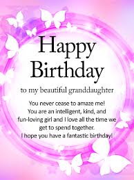 Grandchild Birthday Greetings For Granddaughter Shining Butterfly Happy Birthday Wishes Card For Granddaughter Birthday Greeting Cards By Davia Birthday Verses For Cards Happy Birthday Wishes Cards Birthday Verses