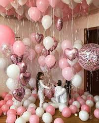 Balloon Decoration Birthday Party Decorations At Home Ideas Pink White Balloon Decor Birthday Balloons Birthday Decorations Birthday Party Decorations