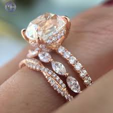 Rose Gold Ring Stack Rose Engagement Ring Wedding Rings Rose Gold Rose Gold Engagement Ring