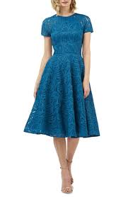 Kay Unger Rose Lace Fit Flare Midi Cocktail Dress Nordstrom Midi Cocktail Dress Cocktail Dresses Online Fashion Clothes Women
