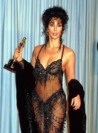 Cher With Her Academy Award For Moonstruck 1988 I Remember This Dress And All The Fervor It Caused Oscar Fashion Fashion Cher Outfits