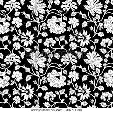 Black And White Floral Pattern Vector Seamless Black And White Floral Pattern Print Inspiration Floral Pattern Pattern Design