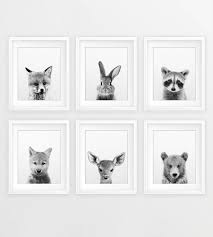 Black And White Animal Prints For Baby Nursery Woodland Nursery Decor Black White Baby Animals Set 6 Bunny Etsy In 2020 Baby Boy Nursery Decor Nursery Decor Black Woodland Nursery Decor