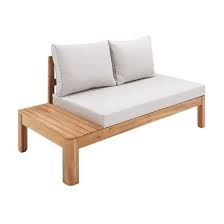 Banquette De Jardin En Bois D Acacia Fsc 2 Personnes Avec Coussins Sana En 2020 Banquette Jardin Banquette Jardins En Bois