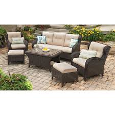 Member S Mark Heritage 6 Piece Deep Seating Set With Premium Sunbrella Fabric Comfortable Patio Furniture Patio Furniture Sets Deep Seating