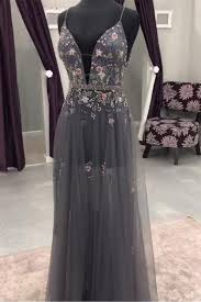 Prom Dress Stores Evansville Indiana Grey Prom Dress Beaded Party Dress Tulle Prom Dress