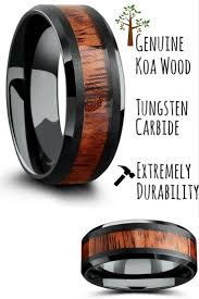 Yooper Black Tungsten Wood Ring Tungsten Wood Rings Wood Rings Wood Wedding Ring Mens