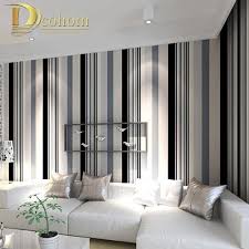 Black And Grey Wallpaper For Living Room Modern Black And White Grey Vertical Stripes Wallpaper Tv Room Living Room Paper Wall Dec Striped Wallpaper Living Room Living Room Decor Gray White Wall Decor