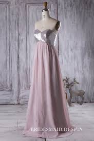 Strapless Sweetheart Sequin Empire Waist Bridesmaid Dress Dusty Pink Chiffon Overlay In 2019 Chiffon Bridesmaid Dresses Bridesmaid Dresses Empire Waist Br