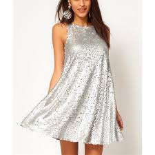 Silver Sparkle Sequined Sleeveless Dresses 31 Liked On Polyvore Featuring Dresses Outfit White Dres Mini Dress Fashion Shiny Dresses Silver Sequin Dress