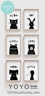 Black And White Animal Prints For Baby Nursery Printable Wall Art In Contemporary Black And White These Monochrome Animals Look Amazing In A K Art Wall Kids Elephant Nursery Prints Black And White Wall Art