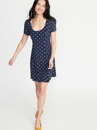 Floral Print Fit Flare Dress For Women Old Navy Ladies Tops Fashion Dresses Womens Dresses