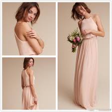 Boho Summer Beach Long Bridesmaid Dresses 2018 Halter Sleeveless A Line C Bridesmaid Dresses Australia Burgundy Bridesmaid Dresses Uk Latest Bridesmaid Dresses