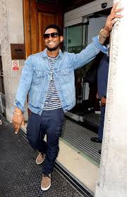 Black Pants And Blue Denim Jacket Usher Denim Jacket Pants Outfit Men Sneakers Outfit Men Cargo Pants Outfit
