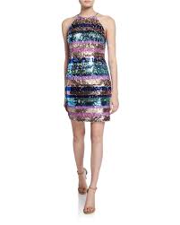Aidan By Aidan Mattox Sequin Stripe Halter Dress Striped Halter Dress Aidan Mattox Sequin Lace Party Tops