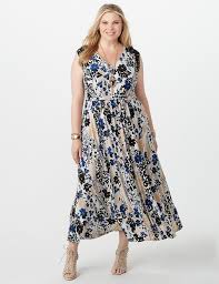 Plus Size Floral Crochet Trim Maxi Dress Dressbarn Maxi Dress Dresses Floral Crochet