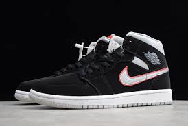 Nike Air Jordan 1 Mid Black Particle Grey White Buy Air Jordan 1 Mid Black Particle Grey Gym Red 554724 060 In 2020 Air Jordans Jordan 1 Mid Jordan 1