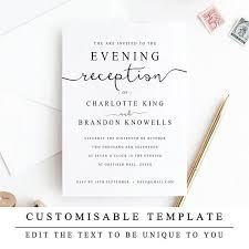 Print At Home Evening Reception Wedding Invitation Template Diy Printable Wedding Reception Guest Template The One Instant Download In 2020 Wedding Reception Invitations Reception Invitations Wedding Invitations Diy