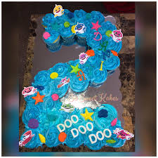 Baby Shark Cupcake Cake 1st Birthday Baby Shark Cake Baby Shark Cupcake Cake Baby Shark Cupcake Cake Baby Shark Cupc In 2020 Shark Themed Birthday Party Shark Theme Birthday 2nd Birthday Party Themes