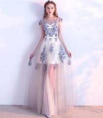Bh213 Flower Appliques See Through Bridesmaid Dress In 2020 Prom Dresses Long Prom Dresses Lace Evening Dresses