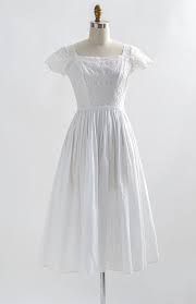 Collected Poems Dress Vintage 50s Dress 1950s White Day Dress Vintage Dresses Vintage 1950s Dresses Vintage Inspired Dresses