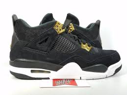 Black And Gold Retro 4s Nike Air Jordan Iv 4 Retro Bg Gs Royalty Black Metallic Gold 408452 032 Sz 5 5y Air Jordans Air Jordan Shoes Air Jordan Iv