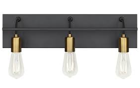 Black And Gold Light Fixture Bathroom Vernetta 3 Light Dimmable Black Bath Bar Bathroom Light Bar Bathroom Light Fixtures Black And Gold Bathroom