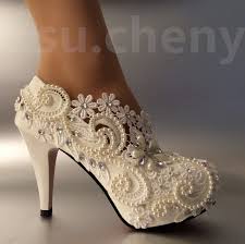 Su Cheny 3 4 Heel White Ivory Lace Pearls Wedding Shoes Pumps Bride Size 5 11 Ebay Wedding Shoes Lace Wedding Shoes Pearl Wedding Shoes