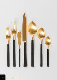 Black And Gold Kitchen Utensils Axel Matte Gold Black Casa De Perrin Flatware Dining Table Gold Matte Gold