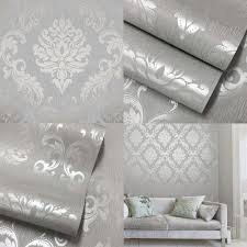 Henderson Interiors Chelsea Glitter Damask Wallpaper Soft Grey Silver H980504 Wallpaper Bedroom Wallpaper Living Room Room Wallpaper