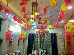 Room Birthday Decoration Ideas For Kids At Home Simple Room Decoration With Colorful Balloons Simple Birthday Decorations Birthday Decorations At Home Birthday Decorations
