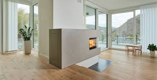 Speicherofen Eck Modern In Betonoptik Kamin Modern Ofen Wohnzimmer Haus Deko