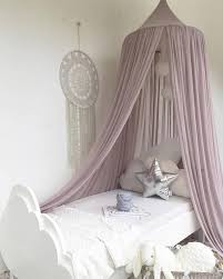 Sheer Canopy Old Rose Kid S Bed Canopy With White Pom Poms Girls Dream Bedroom Kids Bed Canopy Indie Room