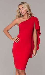 Red One Shoulder Cocktail Dress By Simply One Shoulder Cocktail Dress Red Cocktail Dress Simply Dress
