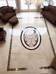 Picture Of Custom Scaled Marble Border And Oval Medallion In Crema Marfill Background Tiles Id465 Example Of Custom Floor Design Room Wall Tiles Tile Design