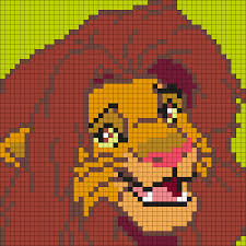 Adult Simba Square Perler Bead Pattern Bead Sprite With Images Disney Cross Stitch Patterns Pony Bead Patterns Pixel Art