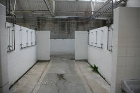 Huge Communal Shower Room Still Functioning But With Some Semi Derelict Charm Location Partnership Shower Room Restroom Design Locker Room Shower