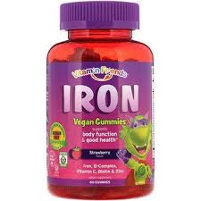 Vitamin Friends Iron Vegan Gummies Strawberry 60 Pectin Gummies Vegan Gummies Vitamins Vegan