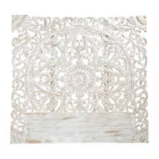 Tete De Lit 160 Sculptee En Manguier Massif Blanc Tete De Lit Sculptee Tete De Lit Maison Dosseret Blanc
