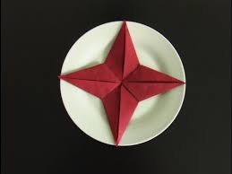 Pliage Serviette Papier Etoile Youtube Pliage Serviette Facile