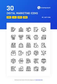 Digital Marketing Icon Pack 30 Line Icons Digital Marketing Marketing Icon Marketing